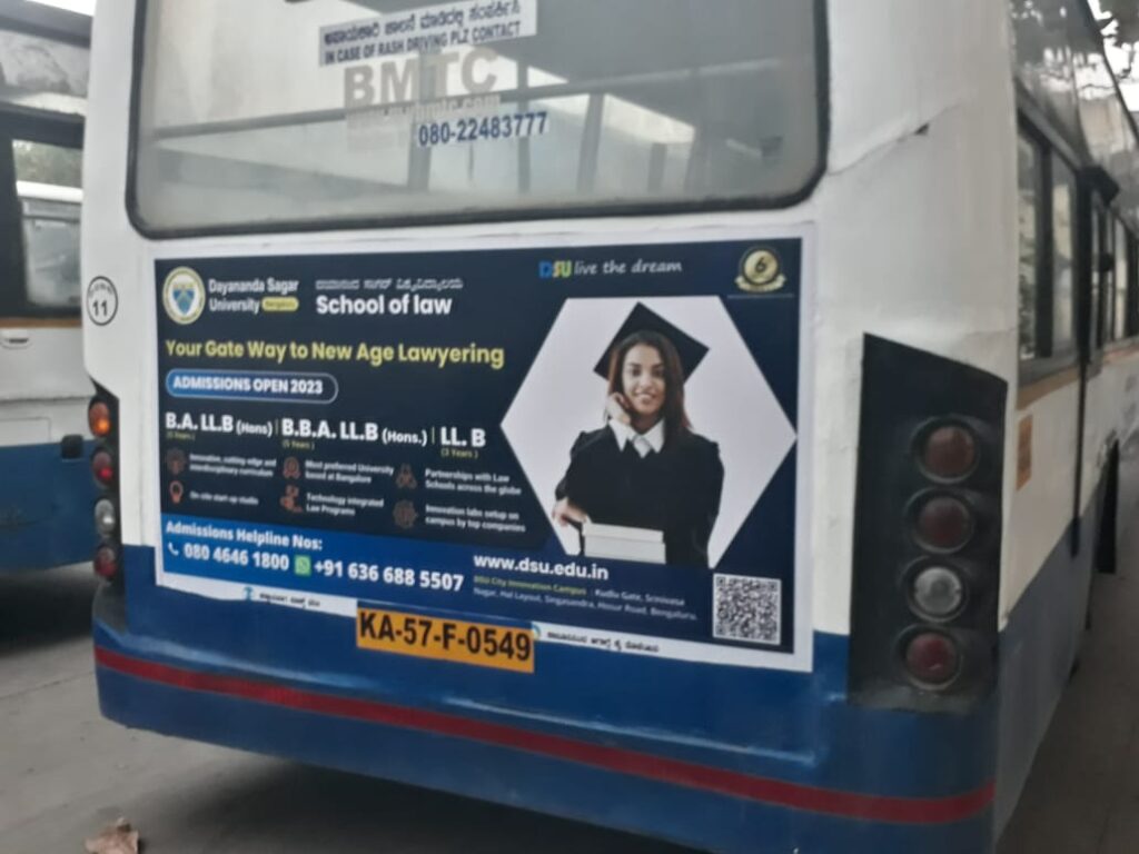 Dayananda Sagar University BMTC Bus Advertisements in Bangalore